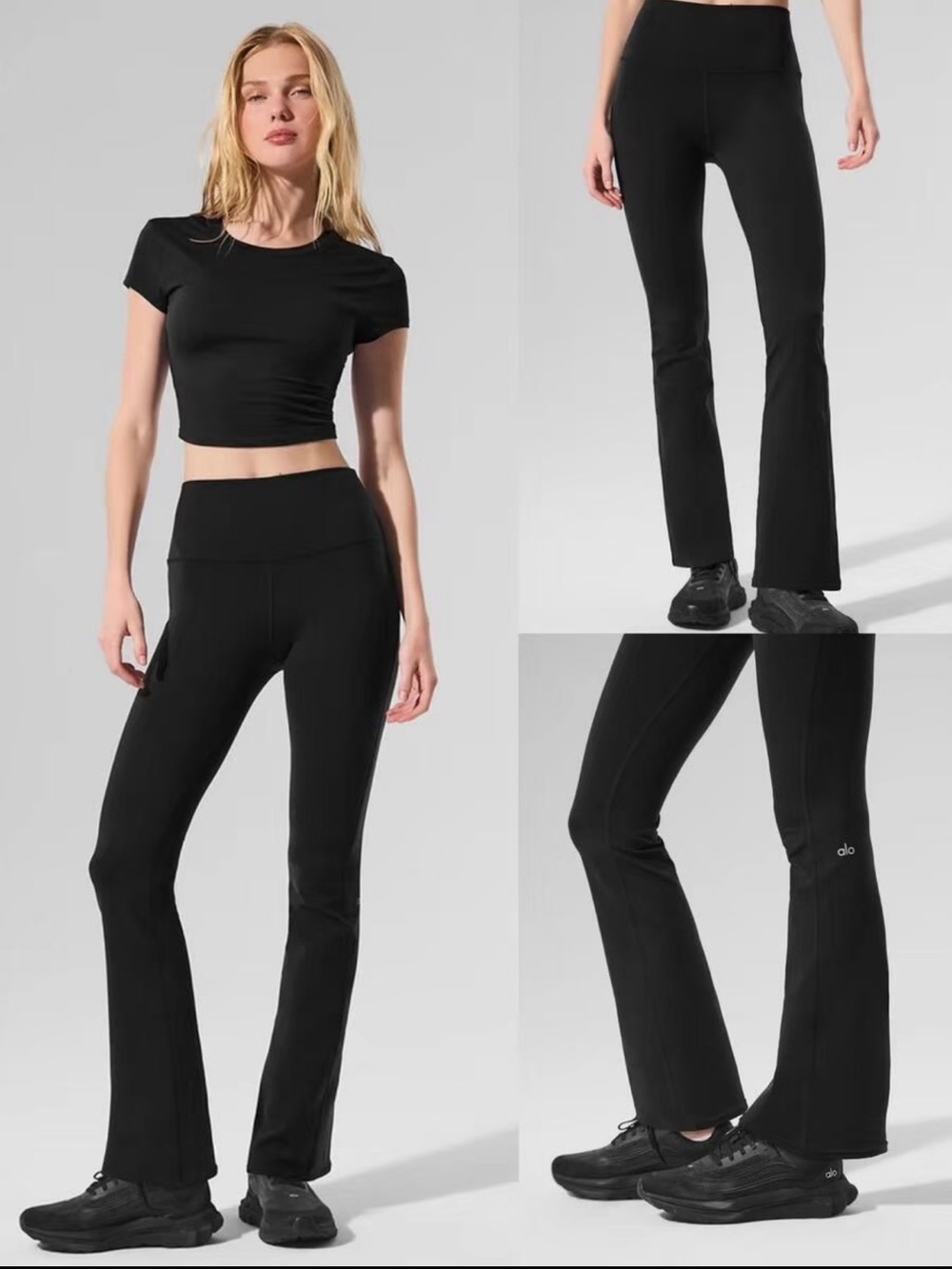 NWT Alo Yoga Black Sculptor Flare Leggings XXS | High Waist | Rare Size